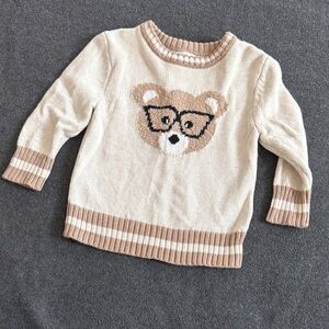 Cat & Jack Cream and Tan Knit Sweater
